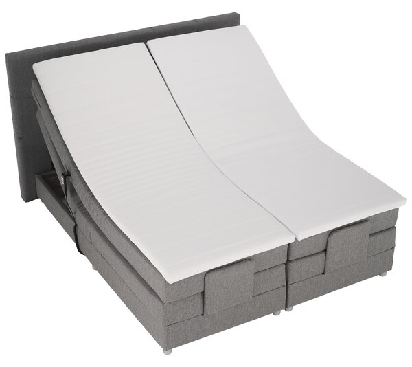KONDELA Elektrická polohovacia posteľ, boxspring, sivá, 160x200, MURKO NEW