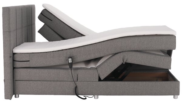 KONDELA Elektrická polohovacia posteľ, boxspring, sivá, 160x200, MURKO NEW