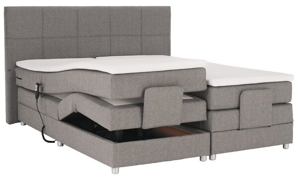 KONDELA Elektrická polohovacia posteľ, boxspring, sivá, 160x200, MURKO NEW