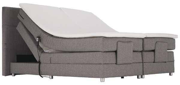 KONDELA Elektrická polohovacia posteľ, boxspring, sivá, 160x200, MURKO NEW