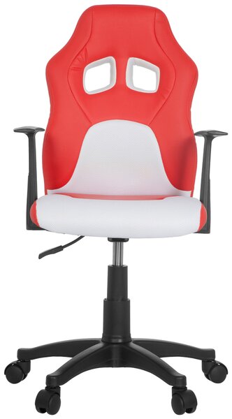 OTOČNÁ STOLIČKA PRE MLÁDEŽ, vzhľad kože, sieťovina, červená, biela MID.YOU - Online Only detský nábytok, Online Only