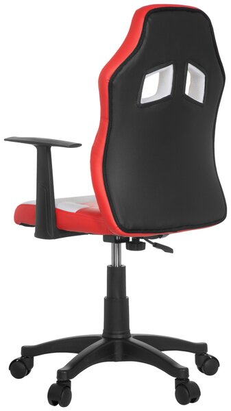 OTOČNÁ STOLIČKA PRE MLÁDEŽ, vzhľad kože, sieťovina, červená, biela MID.YOU - Online Only detský nábytok, Online Only
