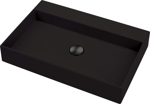 Deante Correo, granitové umývadlo na dosku 600x400x100 mm, čierna matná, CQR_NU6S