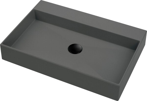 Deante Correo, granitové umývadlo na dosku 600x400x100 mm, antracitová metalíza, DEA-CQR_TU6S