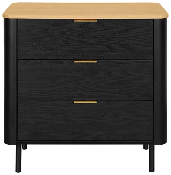 KOMODA, čierna, farba duba, 73/75/40 cm Xora - Komody, Online Only