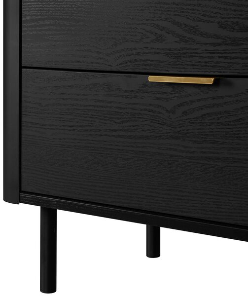 KOMODA, čierna, farba duba, 73/75/40 cm Xora - Komody, Online Only
