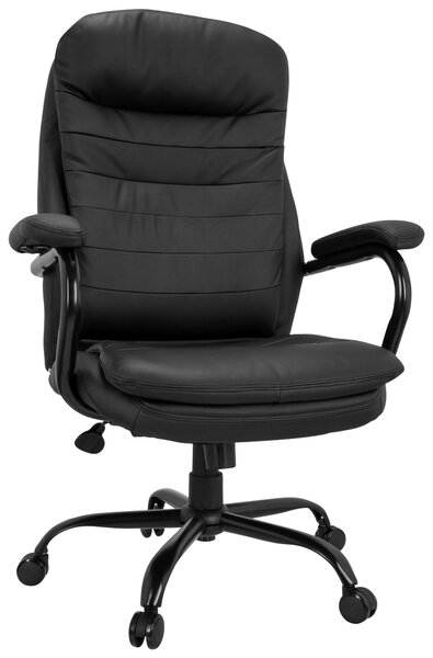OTOČNÁ STOLIČKA, vzhľad kože, čierna MID.YOU - Online Only kancelárie, Online Only