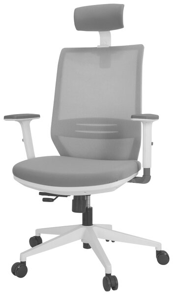 OTOČNÁ STOLIČKA, sieťovina, plochá tkanina, sivá, biela MID.YOU - Online Only kancelárie, Online Only