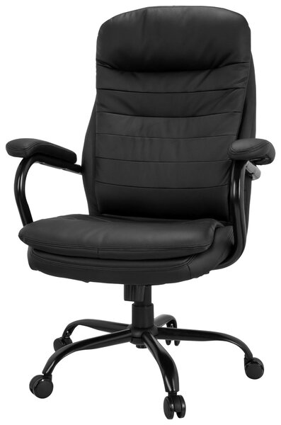 OTOČNÁ STOLIČKA, vzhľad kože, čierna MID.YOU - Online Only kancelárie, Online Only