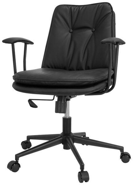 OTOČNÁ STOLIČKA, vzhľad kože, čierna MID.YOU - Online Only kancelárie, Online Only