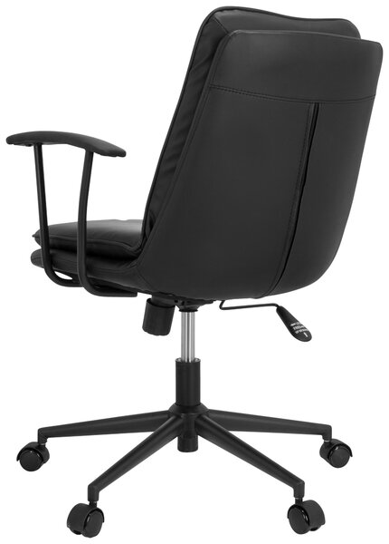 OTOČNÁ STOLIČKA, vzhľad kože, čierna MID.YOU - Online Only kancelárie, Online Only