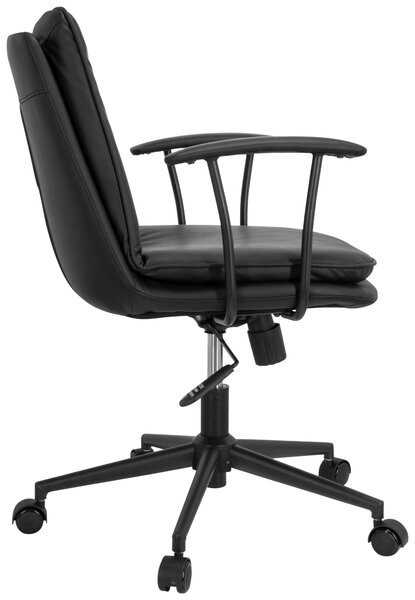 OTOČNÁ STOLIČKA, vzhľad kože, čierna MID.YOU - Online Only kancelárie, Online Only