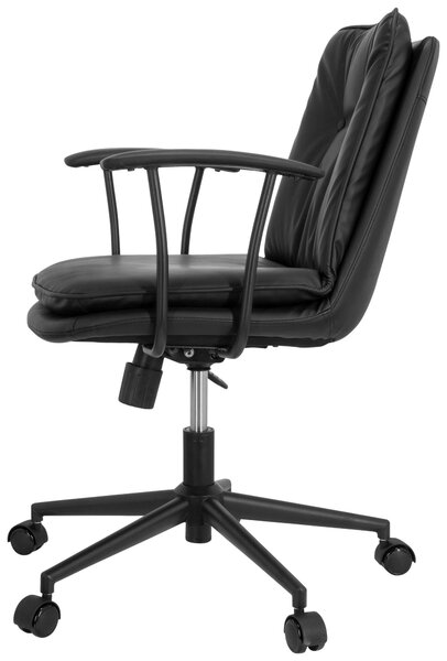 OTOČNÁ STOLIČKA, vzhľad kože, čierna MID.YOU - Online Only kancelárie, Online Only
