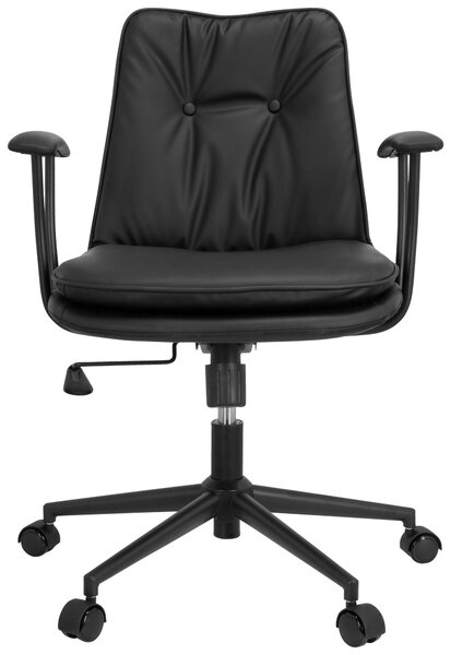 OTOČNÁ STOLIČKA, vzhľad kože, čierna MID.YOU - Online Only kancelárie, Online Only