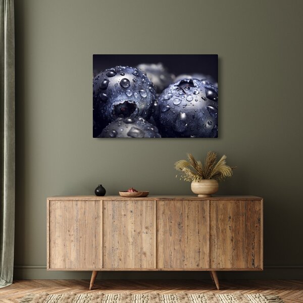 Obraz ovocia s kvapkami vody (90x60 cm)