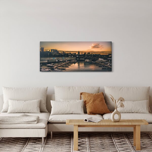 Obraz - prístavné mestečko (120x50 cm)