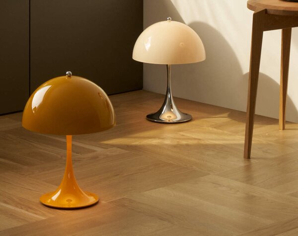 Louis Poulsen Prenosná lampa Panthella 250, chrome opal beige 5744172998