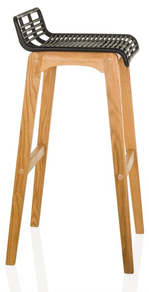 BAROVÁ STOLIČKA, čierna, farba duba MID.YOU - Barový nábytok, Online Only