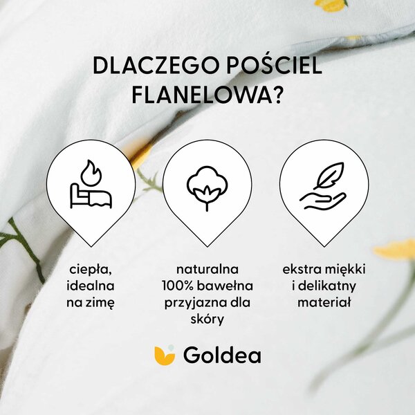 Goldea flanelové posteľné obliečky - harmanček 150 x 200 a 50 x 60 cm