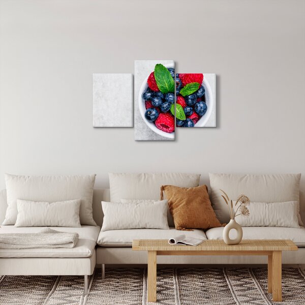 Obraz - miska s lesným ovocím (90x60 cm)