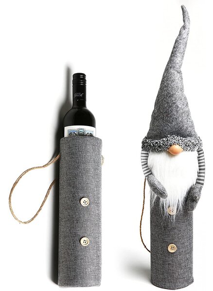 Tutumi, dekoračný kryt na fľaše Santa Claus XYO51, šedá, CHR-00602