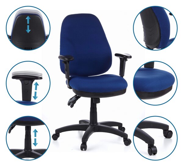OTOČNÁ STOLIČKA, plochá tkanina, modrá, čierna MID.YOU - Online Only kancelárie, Online Only