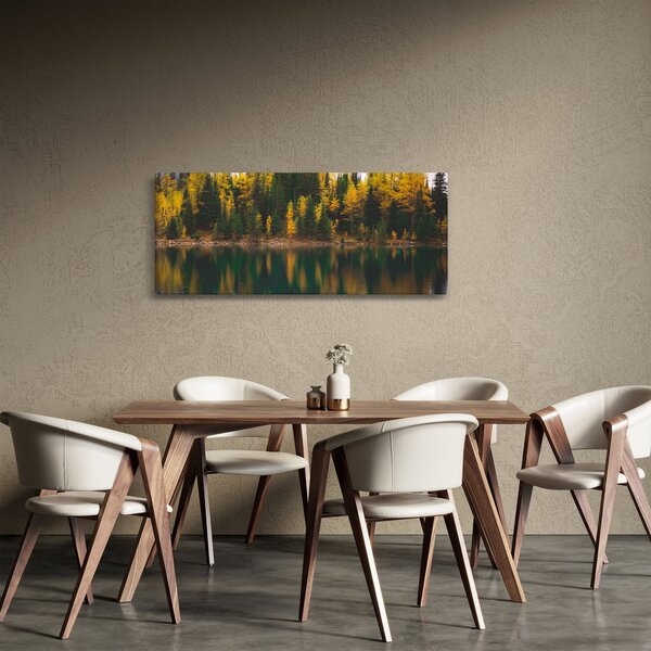 Obraz lesného jazera (120x50 cm)