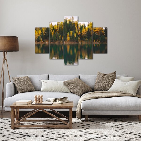 Obraz lesného jazera (150x105 cm)