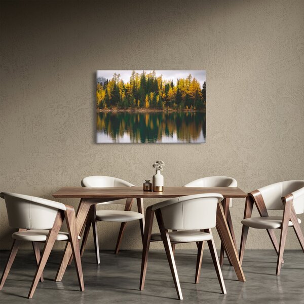 Obraz lesného jazera (90x60 cm)