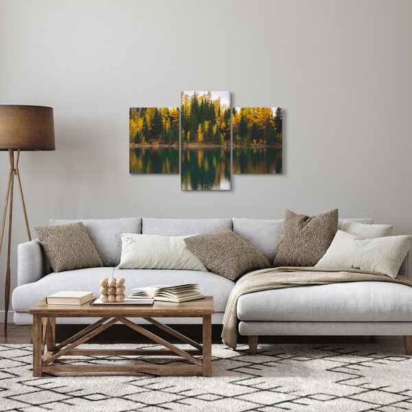 Obraz lesného jazera (90x60 cm)