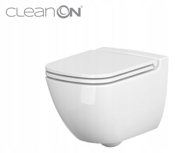 Cersanit Caspia, závesná wc misa + antibakteriálne sedátko z duroplastu SET 741, biela, K701-103