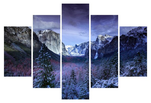Obraz zimnej horskej krajiny (150x105 cm)