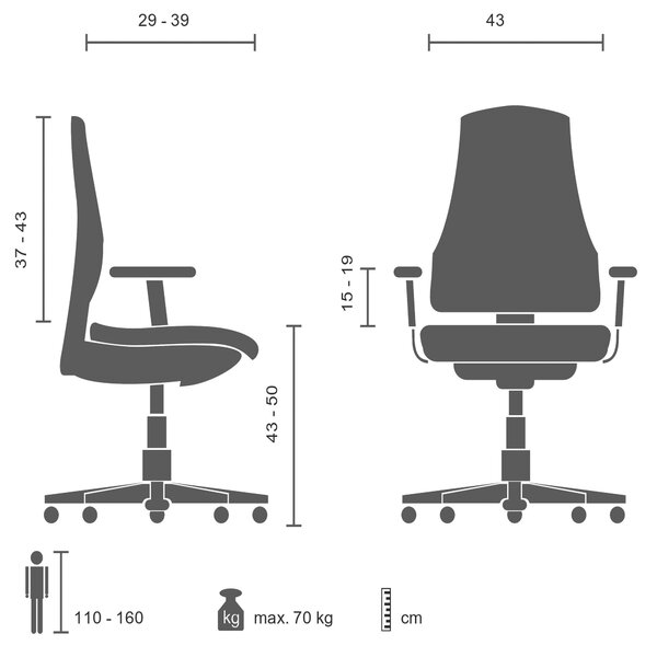 OTOČNÁ STOLIČKA PRE MLÁDEŽ, olivovozelená MID.YOU - Detské izby, Online Only