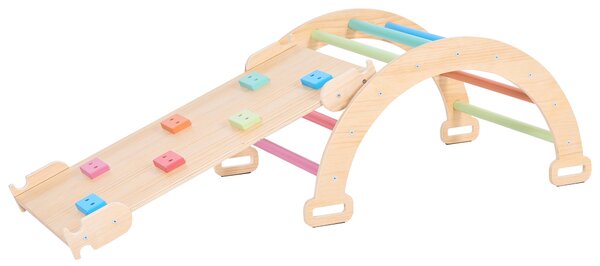 Lezecká súprava s Piklerovej trojuholníkom svetlohnedá borovica 3 v 1 trojuholník oblúk rampa Montessori nábytok pre deti detská izba