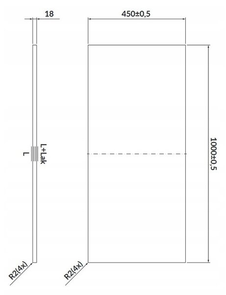 Cersanit Larga, doska na skrinku 100cm, biela, S932-025