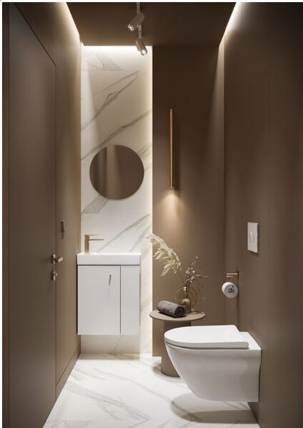 Cersanit Larga Oval CleanOn - závesná wc misa so SLIM sedátkom z duroplastu, biela, S701-472