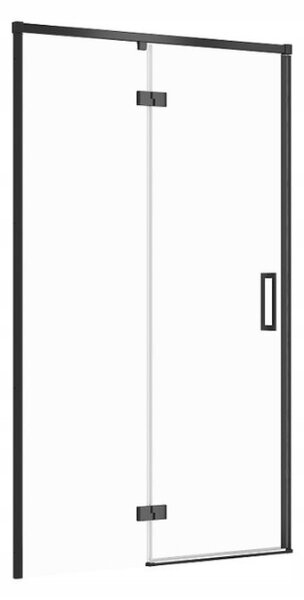 Cersanit Larga, krídlové dvere do otvoru 120x195cm, ľavé prevedenie, 6mm číre sklo, čierny profil, S932-130