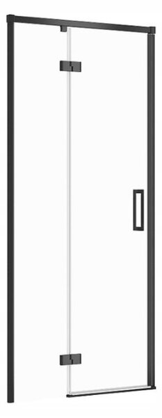 Cersanit Larga, krídlové dvere do otvoru 90x195cm, ľavé prevedenie, 6mm číre sklo, čierny profil, S932-128