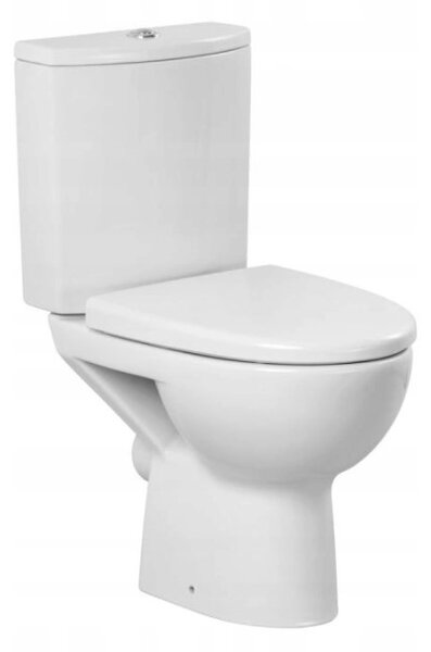 Cersanit Parva, kombi wc s horizontálnym odtokom, bočný prívod vody a splachovaním 3/6L + antibakteriálnym sedátkom z doruplastu s pomalým zatváraním…