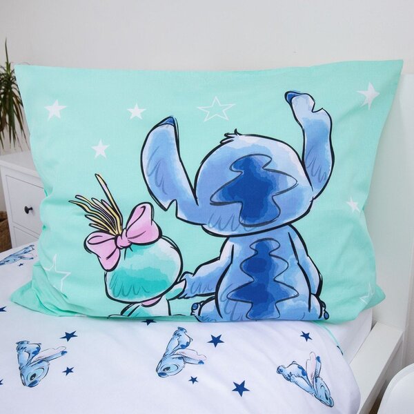 Bavlnené detské obliečky na jednolôžko v mentolovej farbe 140x200 cm Lilo & Stitch "Buddies" – Jerry Fabrics