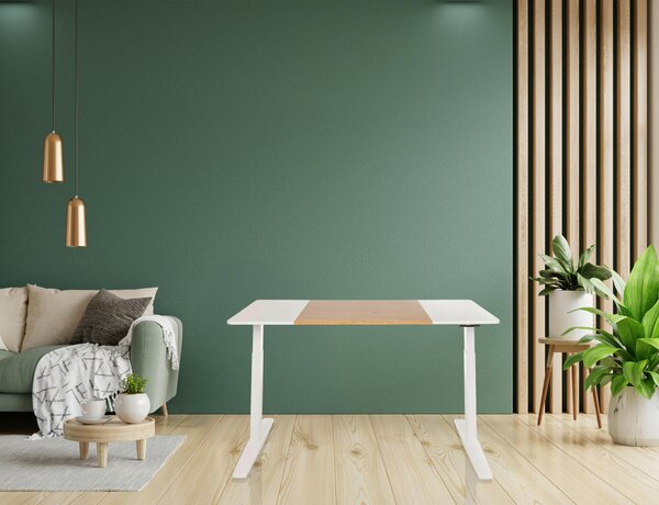PÍSACÍ STÔL, biela, farba duba, 140/70/73 - 118 cm MID.YOU - Online Only kancelárie, Online Only