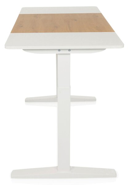 PÍSACÍ STÔL, biela, farba duba, 140/70/73 - 118 cm MID.YOU - Online Only kancelárie, Online Only