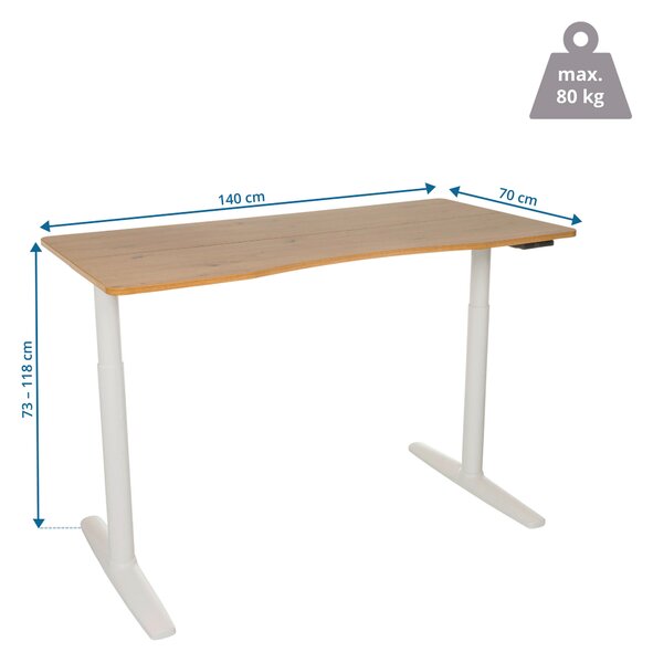 PÍSACÍ STÔL, farba duba, 140/70/73 - 118 cm MID.YOU - Online Only kancelárie, Online Only