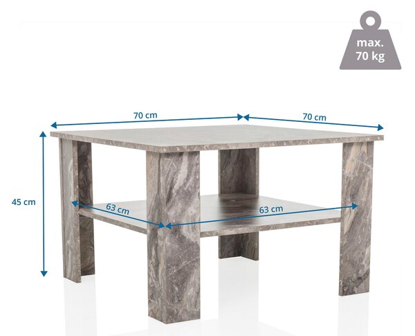 KONFERENČNÝ STOLÍK, sivá, kompozitné drevo, 70/70/45 cm MID.YOU - Stolíky do obývačky, Online Only