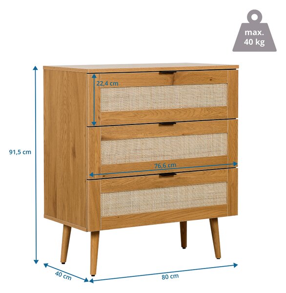 KOMODA, farba duba, 80/90/40 cm MID.YOU - Komody, Online Only