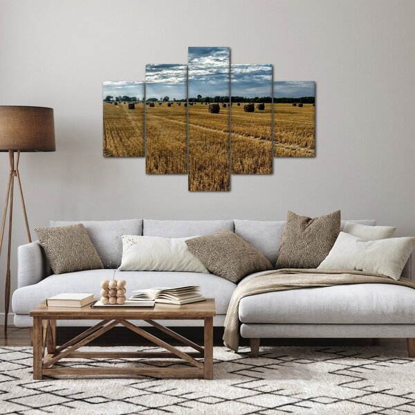Obraz zozbieraného obilného poľa (150x105 cm)