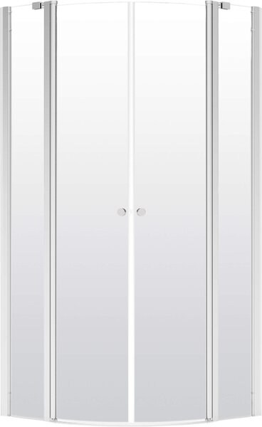 Deante Alpinia, štvrťkruhový sprchový kút s výklopnými dverami 90x90 cm, výška 195cm, 6mm číre sklo s ActiveCover, chrómový profil, KGA_051P