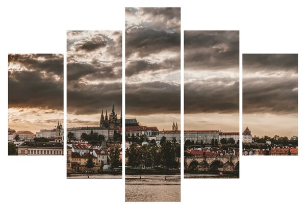 Obraz - zamračená Praha (150x105 cm)