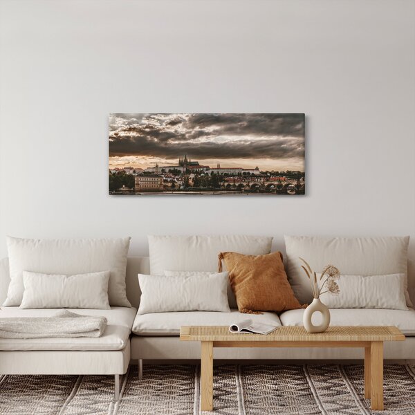 Obraz - zamračená Praha (120x50 cm)