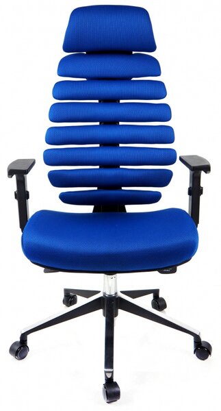 MERCURY kancelárska stolička FISH BONES PDH čierny plast, modrá látka TW10